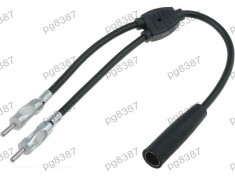 Adaptor antena radio, spliter antena, conector DIN-DINx2 - 000995 foto