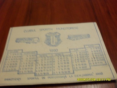 calendar Vagonul Arad 1990 foto