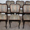 Set 6 scaune din lemn masiv si perne pe arcuri; Scaun cu spatar