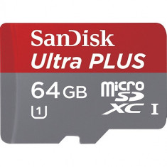 SanDisk MICROSDXC 64GB ULTRA PLUS, 48MB/S CLASS 10 NOU, FACTURA, GARANTIE 2ANI foto