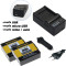 PATONA | Incarcator 4in1 USB + 2 Acumulatori pt SJ4000 SubTig3 | 900mAh