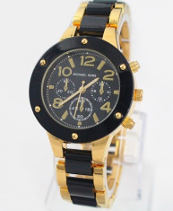 CEAS DAMA MICHAEL KORS TIMEFRAME ELITE BLACK&amp;amp;GOLD (GUESS)-SUPERB-COLECTIE 2015 ! foto