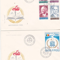 bnk fil FDC Romania 1986 - Aniversari - LP1169