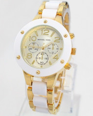 CEAS DAMA MICHAEL KORS TIMEFRAME ELITE WHITE&amp;amp;GOLD (GUESS)-SUPERB-COLECTIE 2015 foto