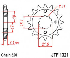 JT - PINION 13 DINTI (JTF1321) - CBF 250 foto