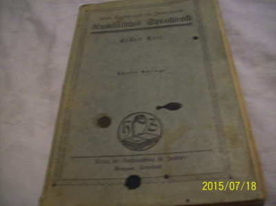 carte de limba romana -limba germana -1923 foto