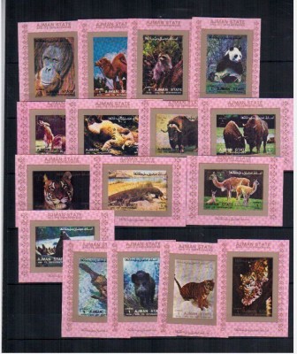 AJMAN 1972 FAUNA ANIMALE SALBATICE - DELUXE COLITE foto