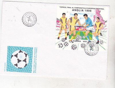 bnk fil FDC Romania 1996 - Turneul final al CE fotbal Anglia - LP1410 foto