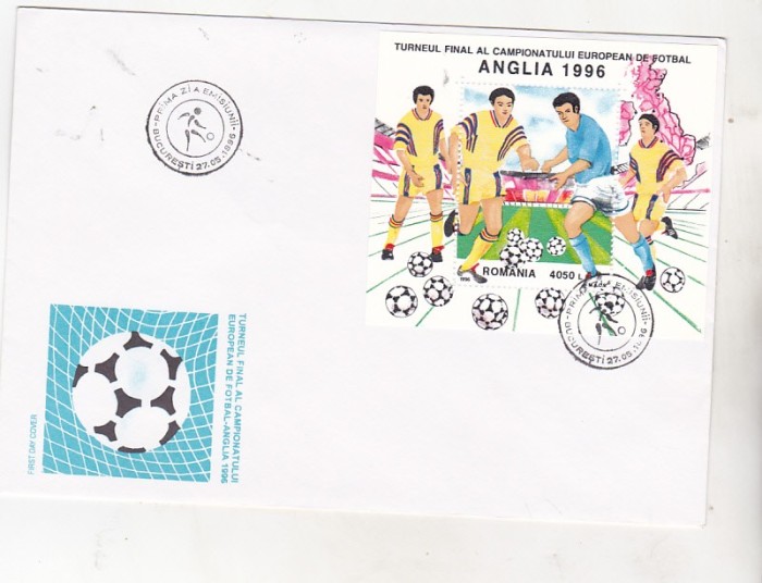 bnk fil FDC Romania 1996 - Turneul final al CE fotbal Anglia - LP1410