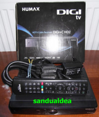 RECEIVER DECODOR TV CABLU HUMAX DVB-C HD2 RCS RDS (DIGI TV) -HDMI/USB foto