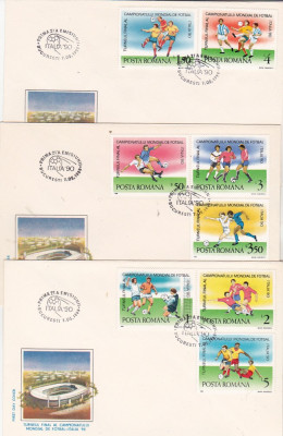 bnk fil FDC Romania 1990 - Turneul final al CM fotbal Italia - LP1237 foto