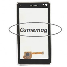 Touchscreen cu Rama Nokia N8 silver original foto