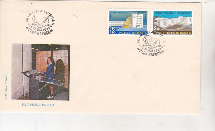 bnk fil FDC Romania 1975 - Ziua marcii postale romanesti - LP899