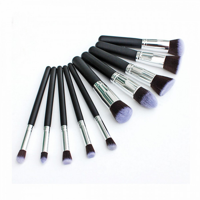 Set Pensule Profesionale Make Up/Machiaj-10 Pensule Pentru Orice tip De Machiaj