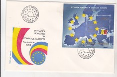 bnk fil FDC Romania 1993 - Intrarea Romaniei in Consiliul Europei - LP1327