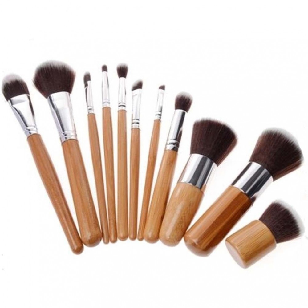 Set Pensule Make Up Profesionale / 11 Pensule - Maner din Lemn | Okazii.ro