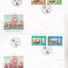 bnk fil FDC Romania 1992 - 500 ani de la descoperirea Americii - LP1296