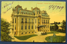 Bucuresti,Palatul Cantacuzino,circulata,timbru,1909 foto