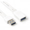 Orico Cablu USB 3.0 F - USB 3.0 M, 2m, alb