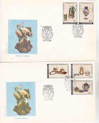 bnk fil FDC Romania 1992 - Portelan romanesc - LP1277 foto