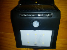 Lampa Reflector Solar cu Senzor de Miscare Fixare pe Perete, Gradina foto