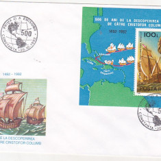 bnk fil FDC Romania 1992 - 500 ani de la descoperirea Americii - LP1297