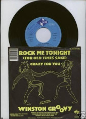 Winston Groovy - Rock me tonight (1985, Zomba) Disc vinil single 7&amp;quot; reggae foto