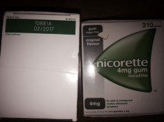 Guma Nicorette 4 mg nicotina , aroma original . 210 gume foto