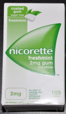 Nicorette FreshMint 2 mg.Cutie 105 gume foto