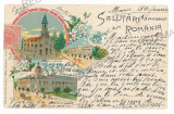 2898 - BUCURESTI, Church, High School, Litho - old postcard - used - 1903, Circulata, Printata