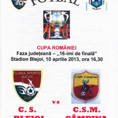 Program meci fotbal CS BLEJOI - CSM CAMPINA 10.04.2013 (Cupa Romaniei)