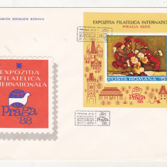 bnk fil FDC Romania 1988 - Expozitia filatelica Praga 88 - LP1207