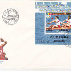 bnk fil FDC Romania 1992 - JO de vara Barcelona - LP1290