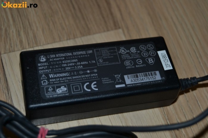 Incarcator original laptop Acer/Compaq LISHIN 0335C2065 20V 3.25A 65W