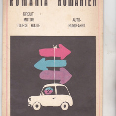 Pliant turistic Romania - cu harti - pentru automobilisti - anii 70-80