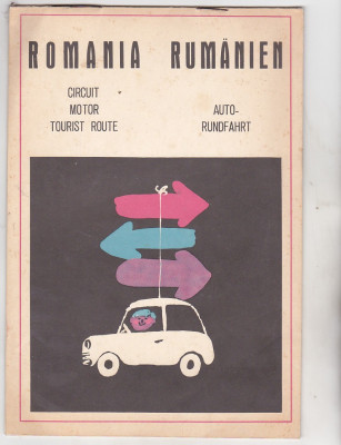 Pliant turistic Romania - cu harti - pentru automobilisti - anii 70-80 foto