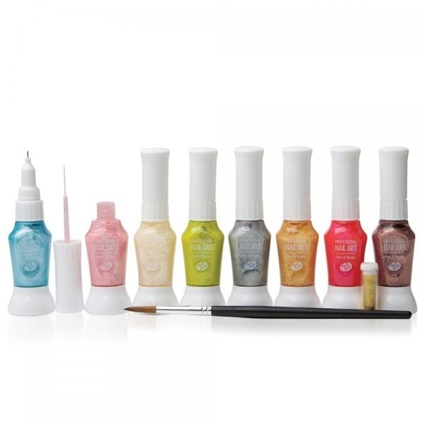 RIO Kit de 8 culori pastelate pentru pictura pe unghii, Rio nail art