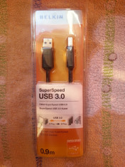 Cablu Belkin USB 3.0 tip AM / BM 0.9m ( sigilat ) foto