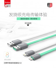 Cablu 8 Pin Lightning USB iPhone 5 5C 5S 6 6S 6/6S Plus iPad Green Yoobao 2.1A foto