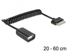 Delock Delock Cablu spiralat pentru Samsung 30 pin tata la USB-A mama OTG foto