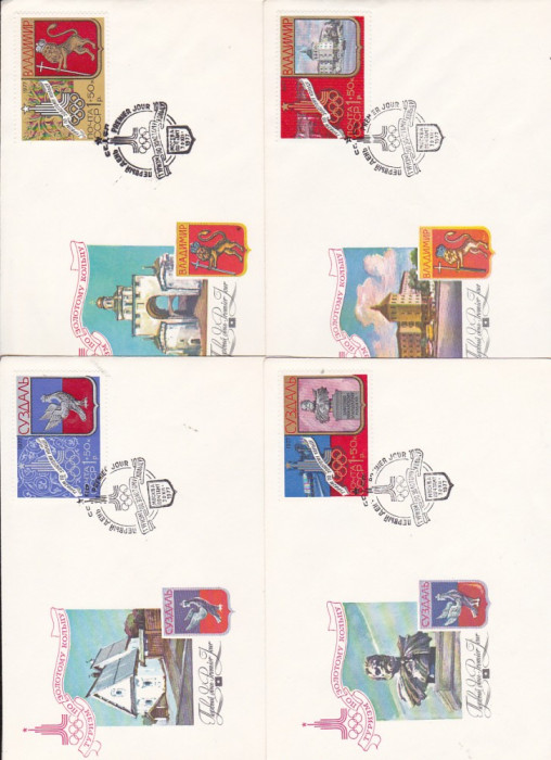 bnk fil URSS Russia 1977 set FDC Jocurile Olimpice Moscova