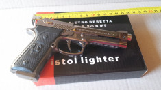 BRICHETA Pistol Beretta 9mm reancarcabila. Full Metal + suport. SIGILAT foto