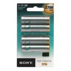 Sony Acumulatori Sony Ni-M AA, 2700 mAh, Reincarcabile, 4 Bucati foto
