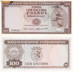 TIMOR 100 escudos 1963 UNC!!! foto