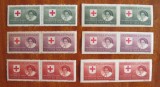 Timbre CRUCEA ROSIE (1946, serie completa 6 x 2 timbre, dantelate / nedantelate), Medical, Nestampilat
