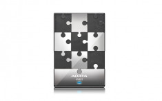 Hard disk extern A-Data DashDrive HV611 1TB, USB 3.0, Puzzle Alb cu negru foto