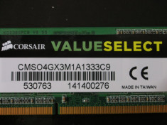 MEMORII (LAPTOP) DDR3 4GB bucata CORSAIR(1333) si ADATA(1600) 80 ron.buc. foto