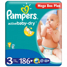 PAMPERS scutece Active Baby 3 Midi Mega Box Pack 186 buc foto