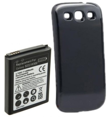 Baterie extinsa 4500 mah + capac spate negru pentru Samsung Galaxy S3 foto