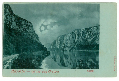 2926 - ORSOVA, Danube Kazan, Litho - old postcard - unused foto